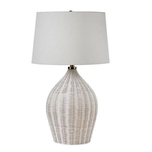 LH Home Oceana White Rattan Table Lamp
