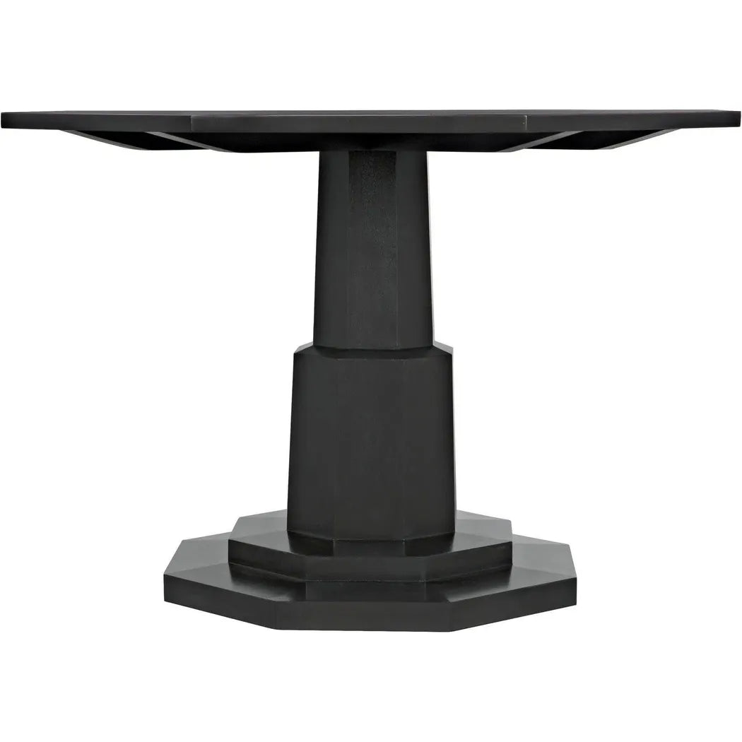 Octagon Wood Black Geometric Dining Table