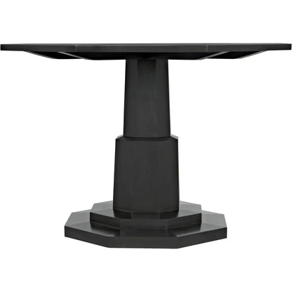 Octagon Wood Black Geometric Dining Table