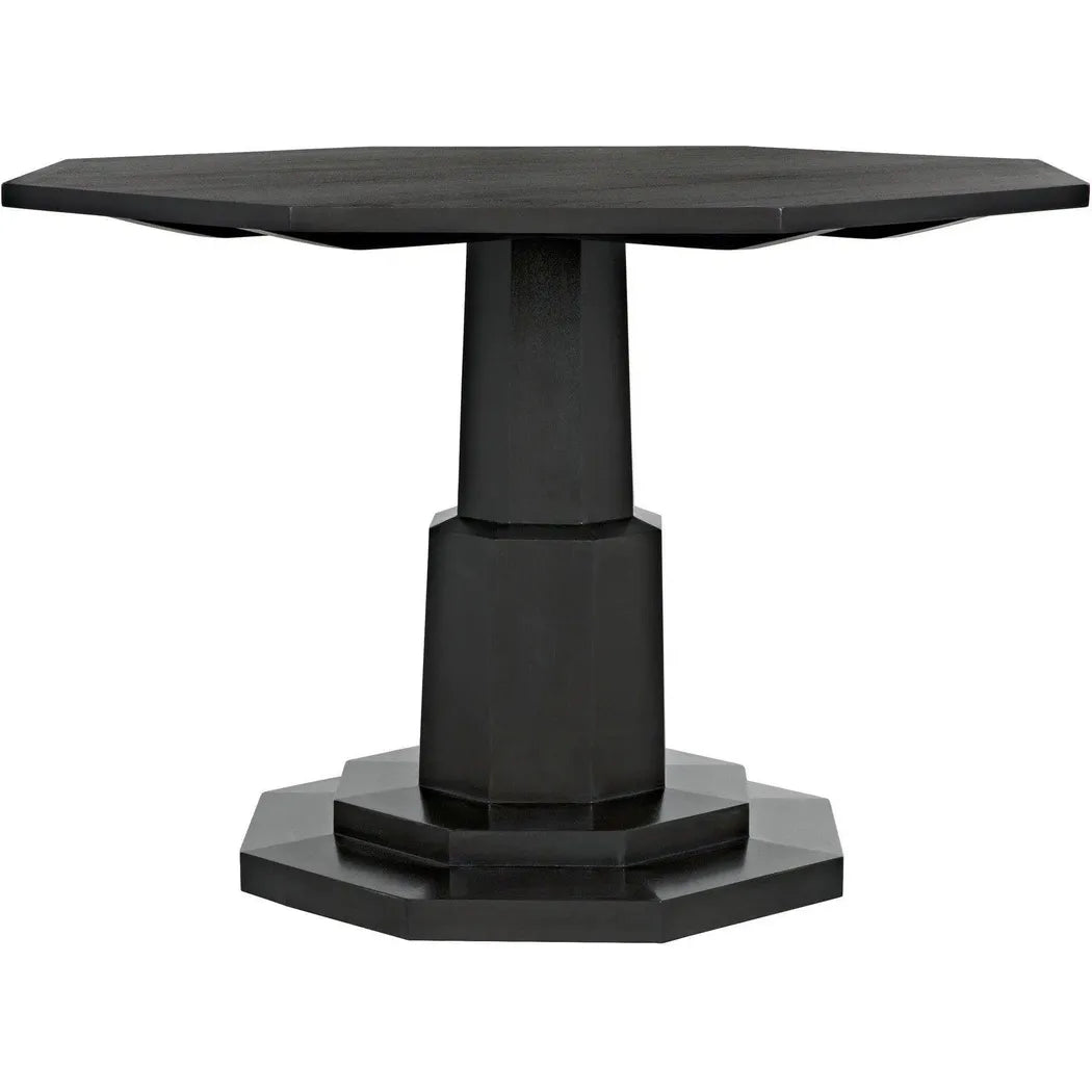 Octagon Wood Black Geometric Dining Table