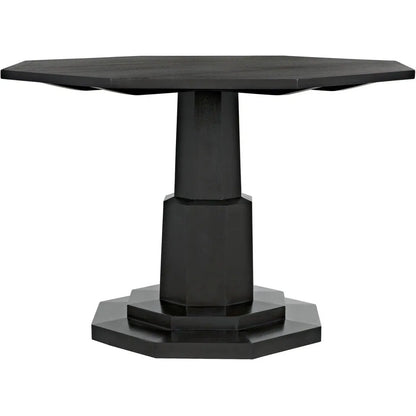 Octagon Wood Black Geometric Dining Table