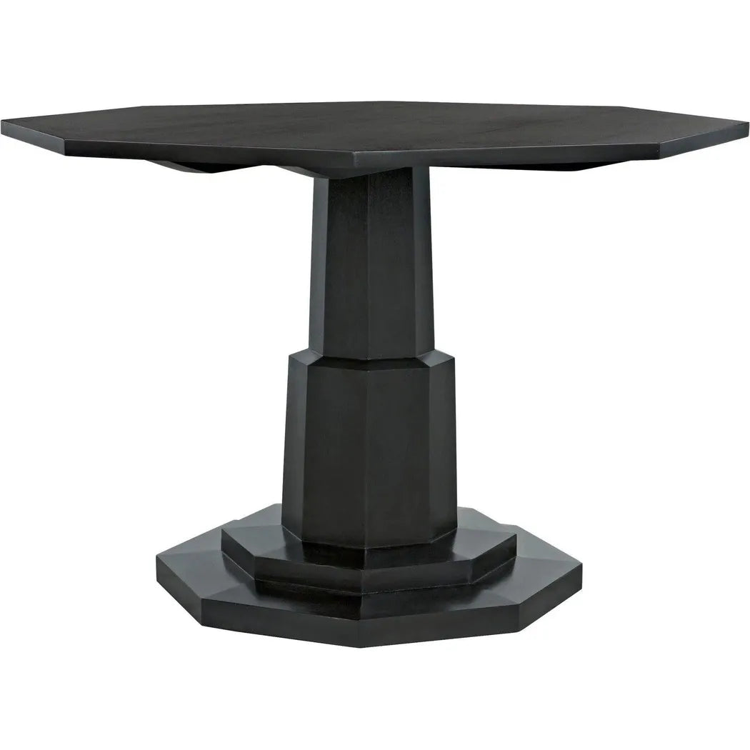Octagon Wood Black Geometric Dining Table