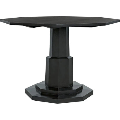 Octagon Wood Black Geometric Dining Table