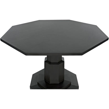 Octagon Wood Black Geometric Dining Table