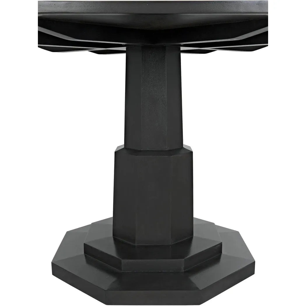 Octagon Wood Black Geometric Dining Table