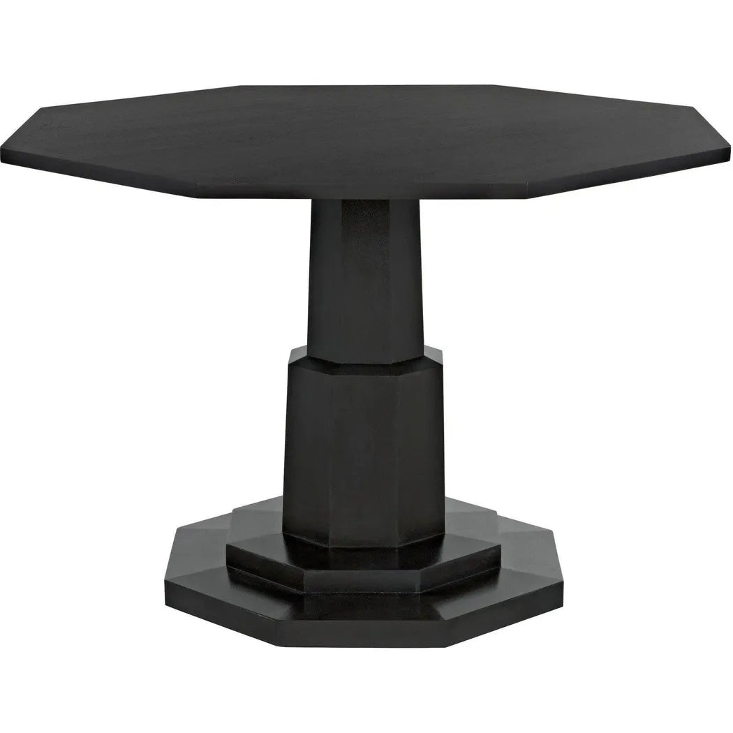 Octagon Wood Black Geometric Dining Table