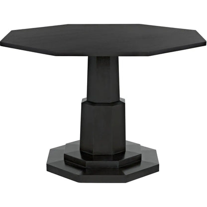 Octagon Wood Black Geometric Dining Table