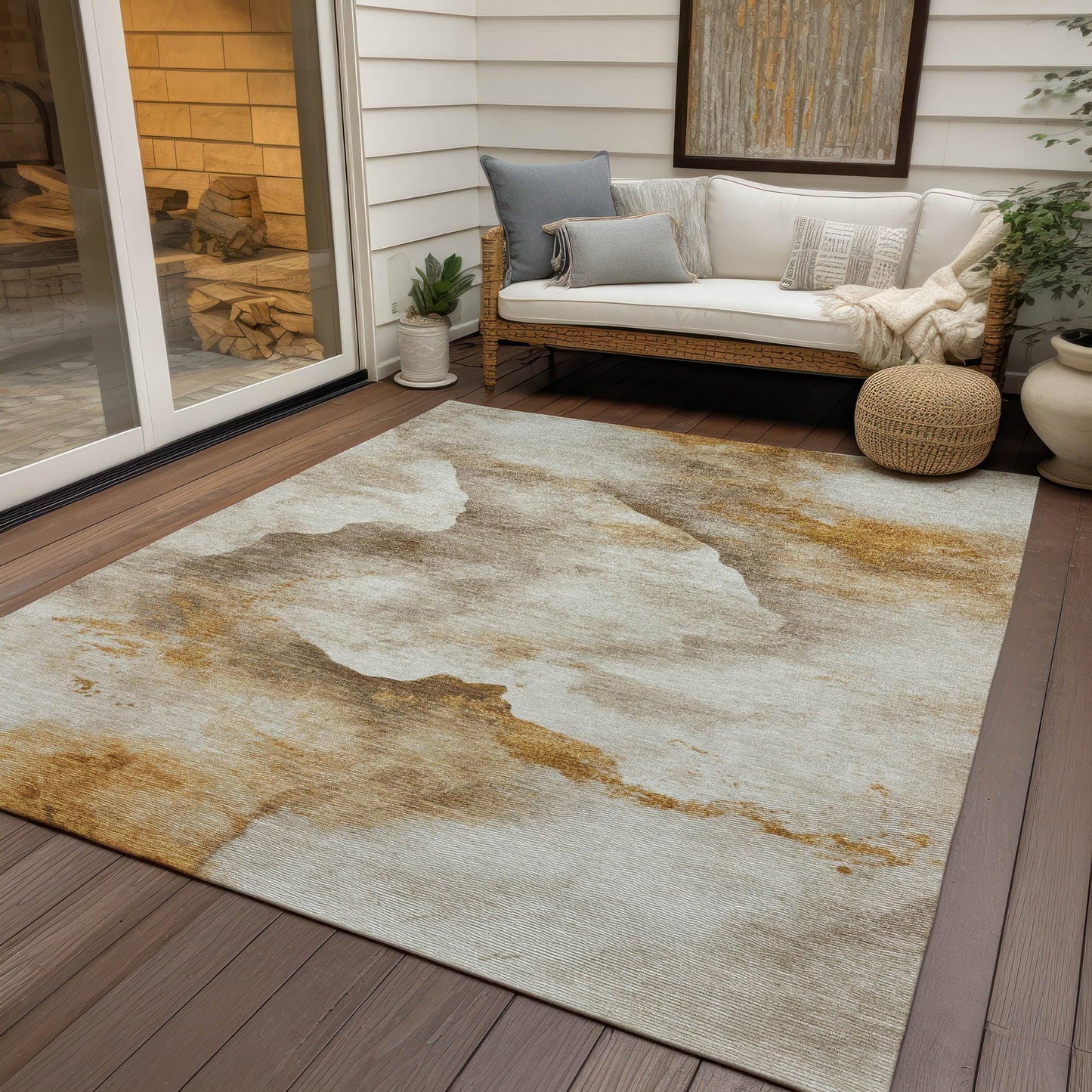 Addison Rugs Oelas Brown Washable Indoor-Outdoor Rug