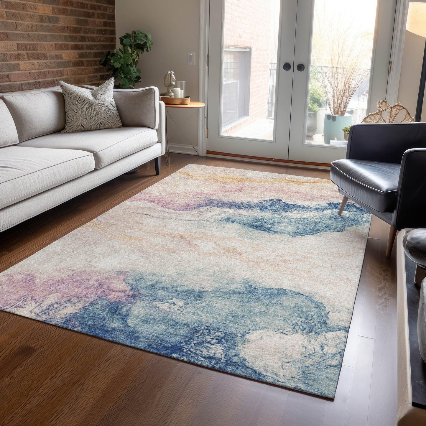 Oelien Ivory Washable Indoor-Outdoor Rug