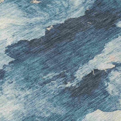 Addison Rugs Oelir Blue Washable Indoor-Outdoor Rug