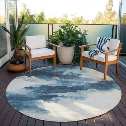 Addison Rugs Oelir Blue Washable Indoor-Outdoor Rug