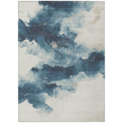 Addison Rugs Oelir Blue Washable Indoor-Outdoor Rug