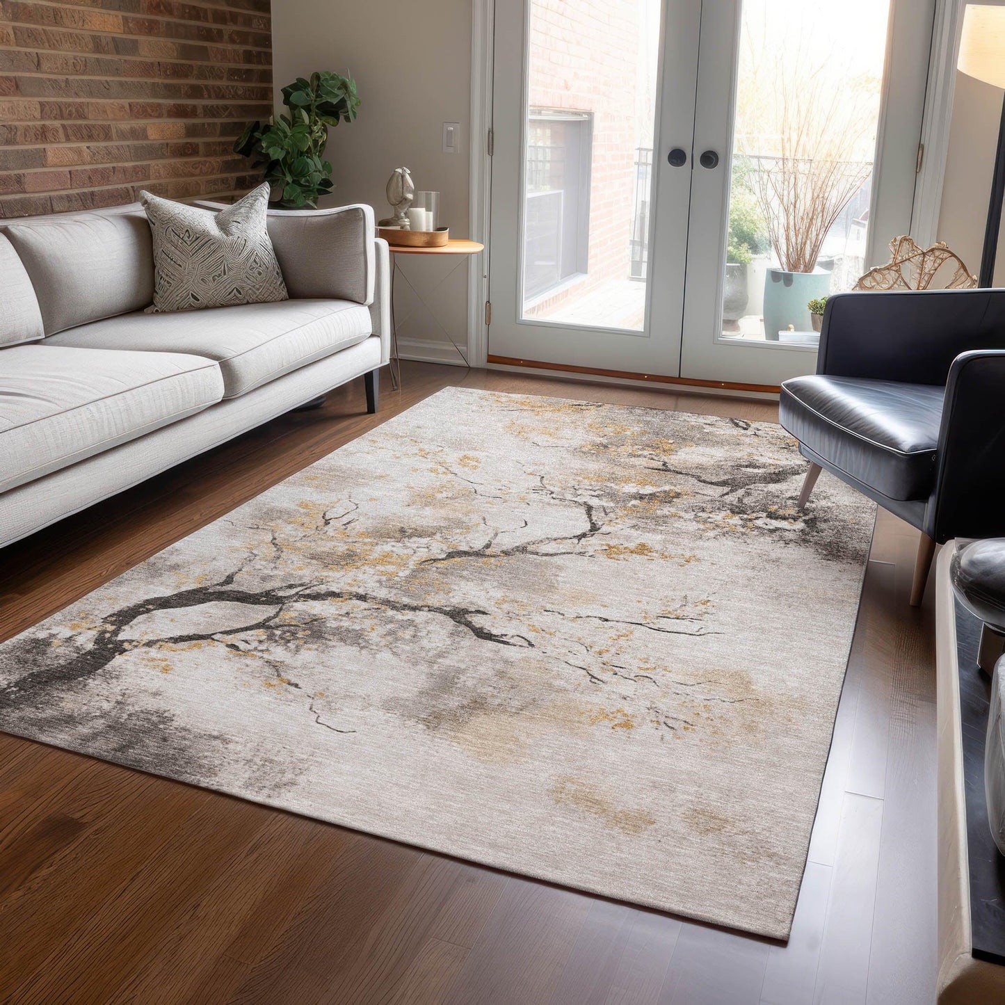 Addison Rugs Oelon Ivory Washable Indoor-Outdoor Rug