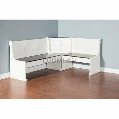 Off-White and Dark Brown Corner Breakfast Nook Dining Set Dining Table Sets Sideboards and Things By Sunny D