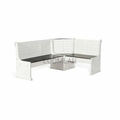 Off-White and Dark Brown Corner Breakfast Nook Dining Set Dining Table Sets Sideboards and Things By Sunny D