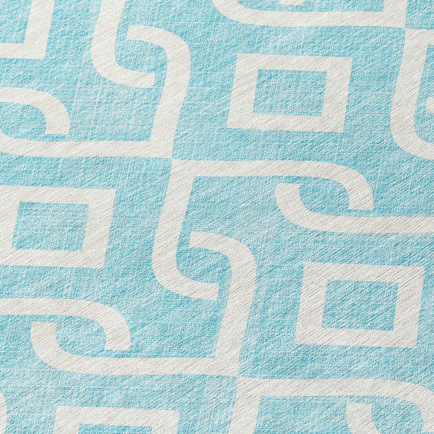 Addison Rugs Offset Stripes Aqua Washable Indoor-Outdoor Rug