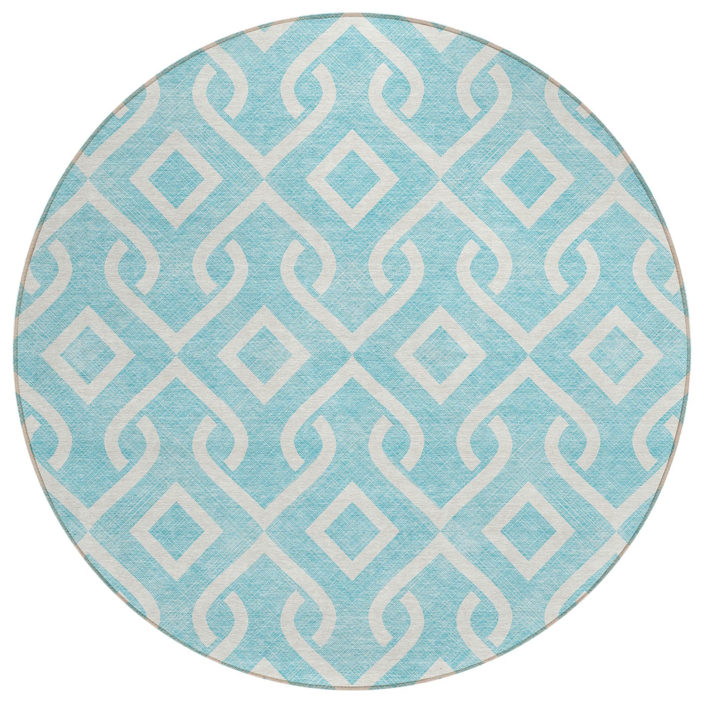 Addison Rugs Offset Stripes Aqua Washable Indoor-Outdoor Rug