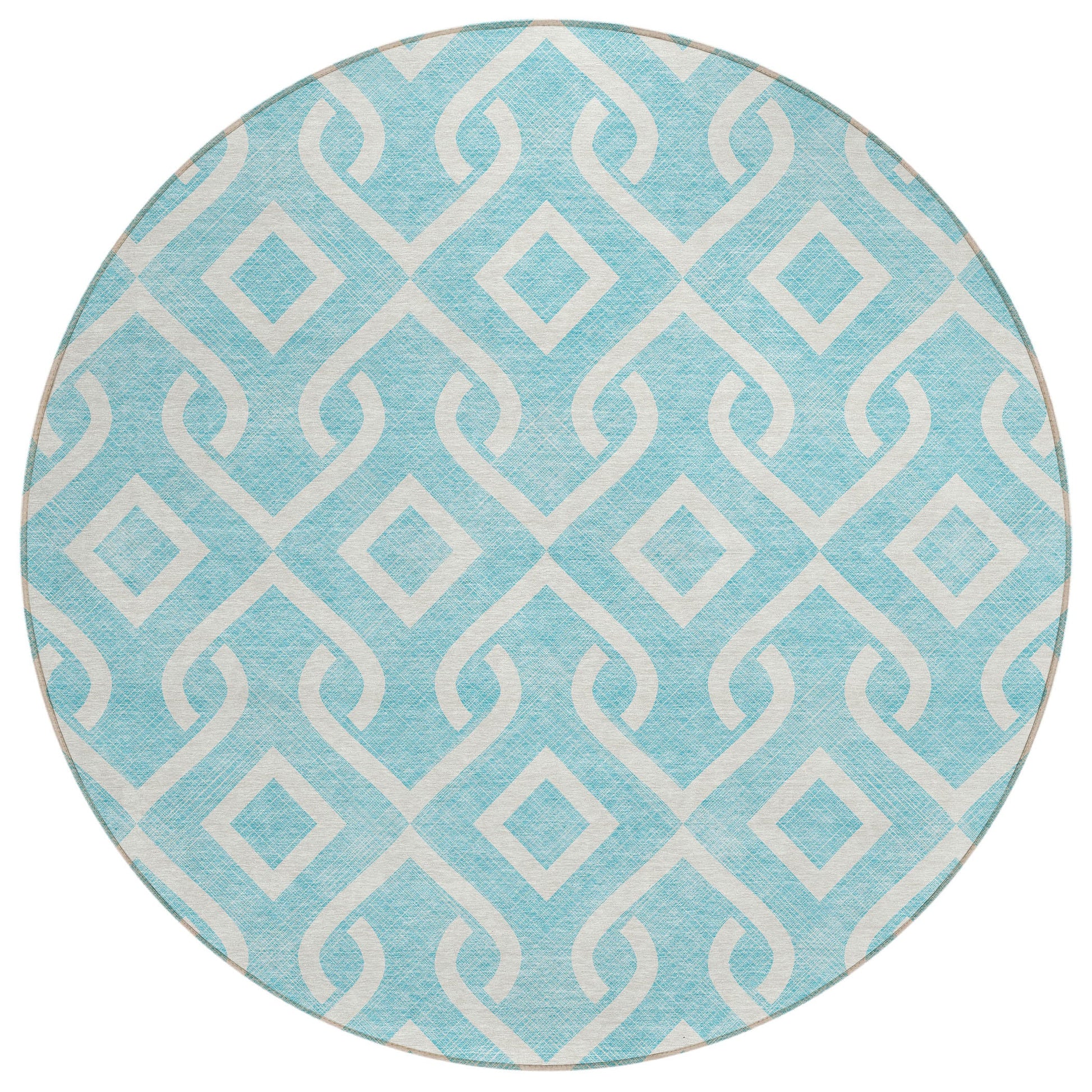 Addison Rugs Offset Stripes Aqua Washable Indoor-Outdoor Rug