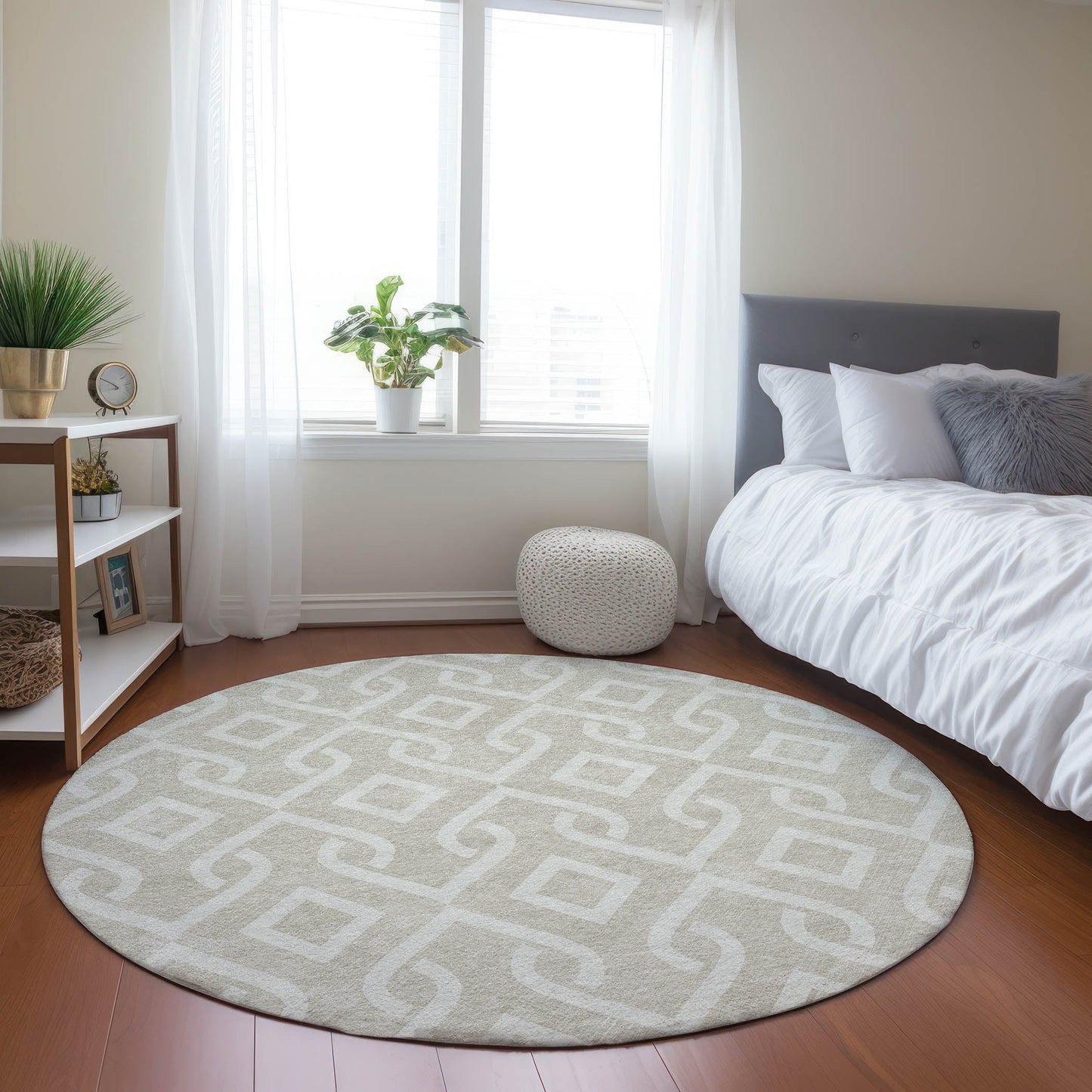 Addison Rugs Offset Stripes Beige Washable Indoor-Outdoor Rug