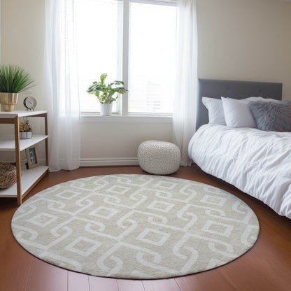 Addison Rugs Offset Stripes Beige Washable Indoor-Outdoor Rug