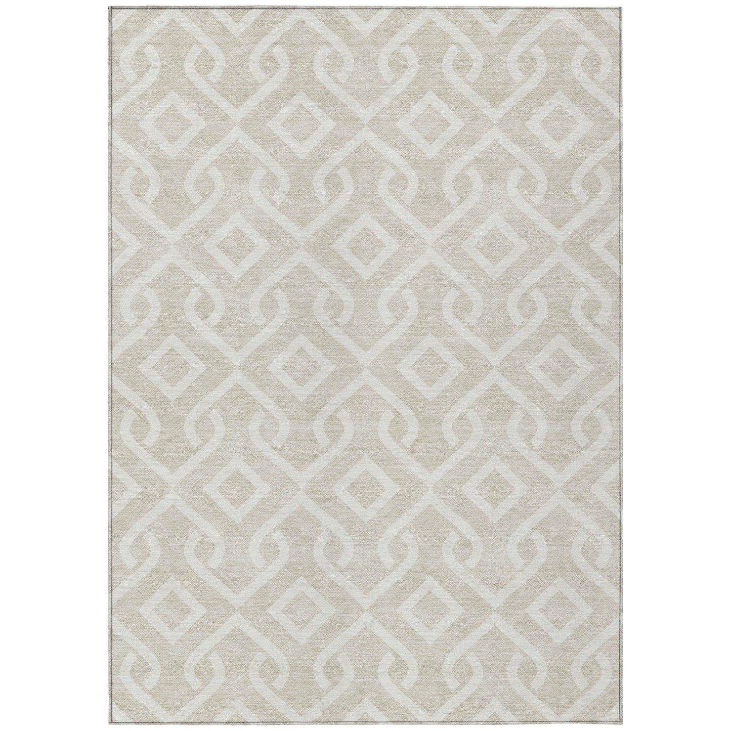 Addison Rugs Offset Stripes Beige Washable Indoor-Outdoor Rug