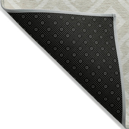 Addison Rugs Offset Stripes Beige Washable Indoor-Outdoor Rug