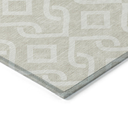 Addison Rugs Offset Stripes Beige Washable Indoor-Outdoor Rug