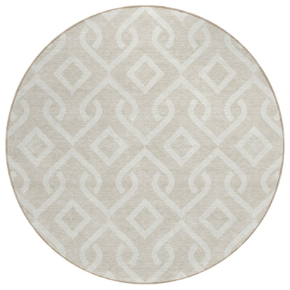 Addison Rugs Offset Stripes Beige Washable Indoor-Outdoor Rug