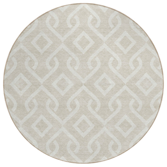 Addison Rugs Offset Stripes Beige Washable Indoor-Outdoor Rug