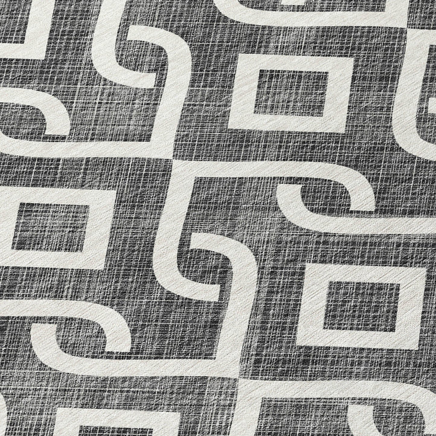 Addison Rugs Offset Stripes Black Washable Indoor-Outdoor Rug