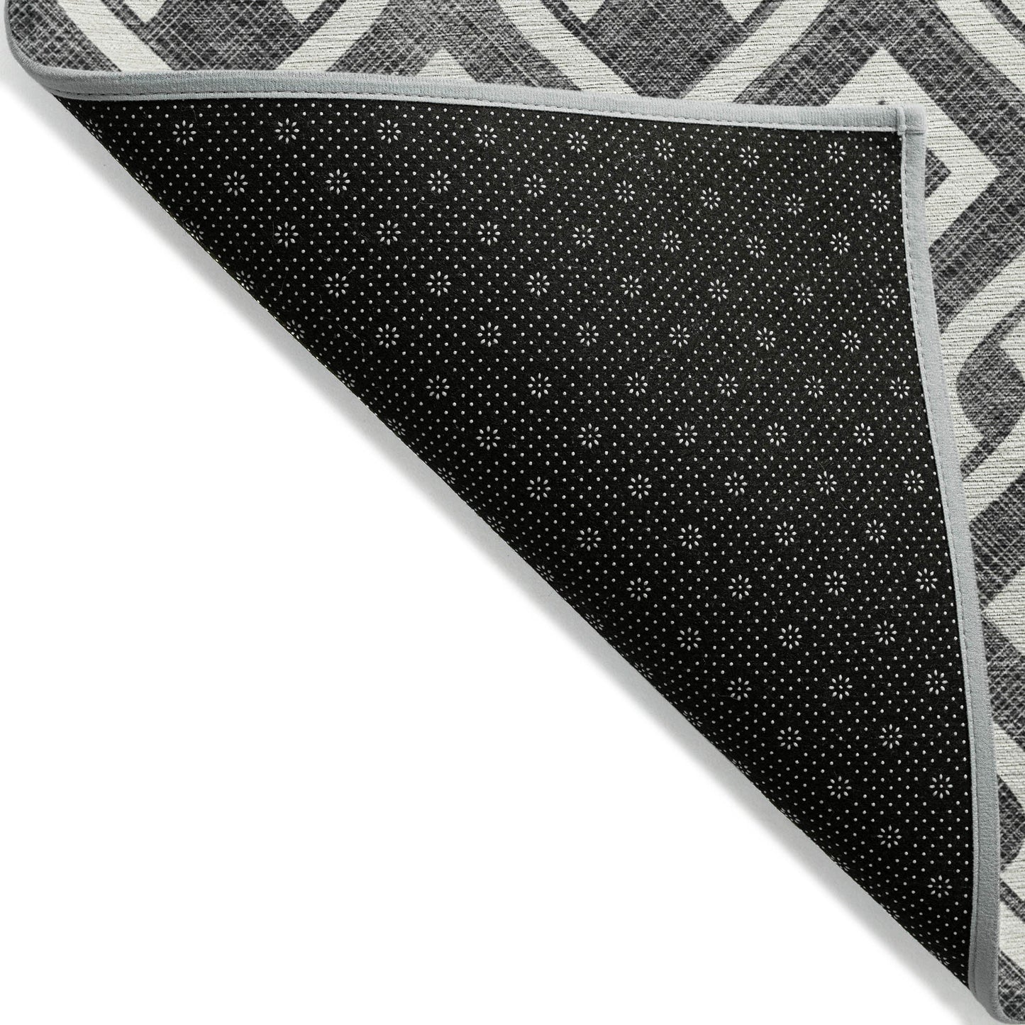 Addison Rugs Offset Stripes Black Washable Indoor-Outdoor Rug