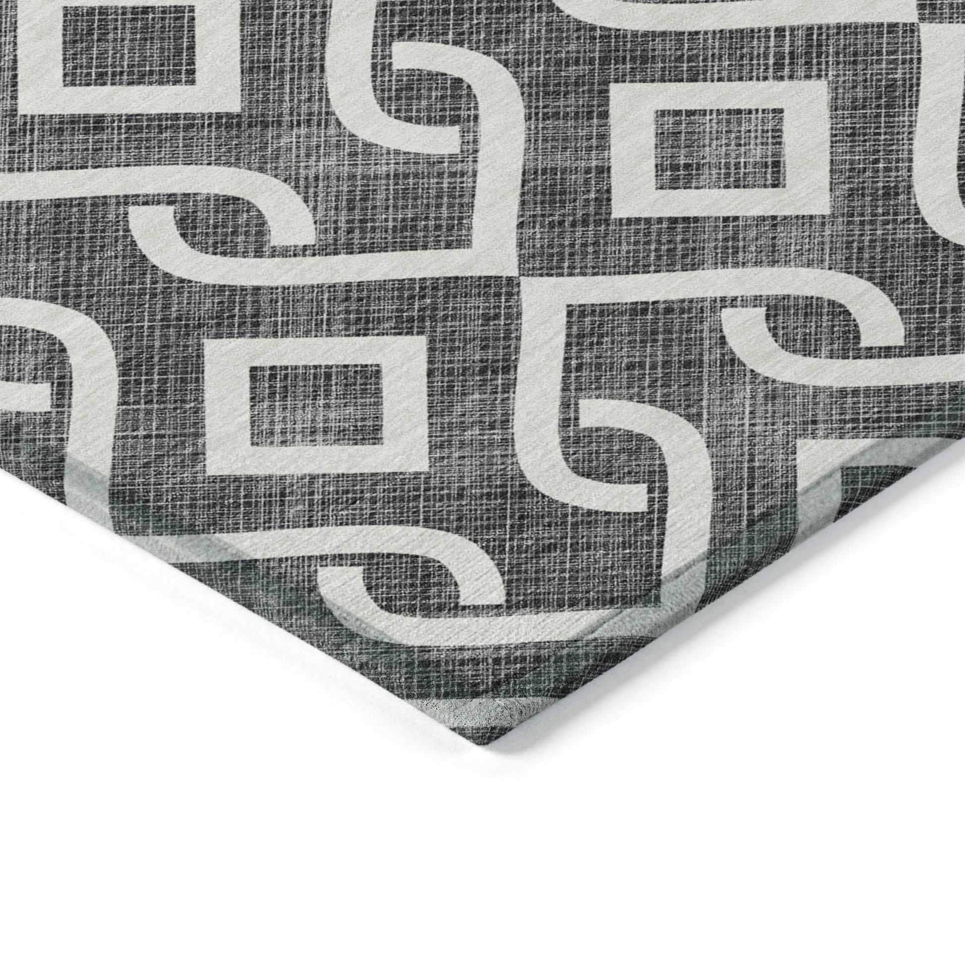 Addison Rugs Offset Stripes Black Washable Indoor-Outdoor Rug
