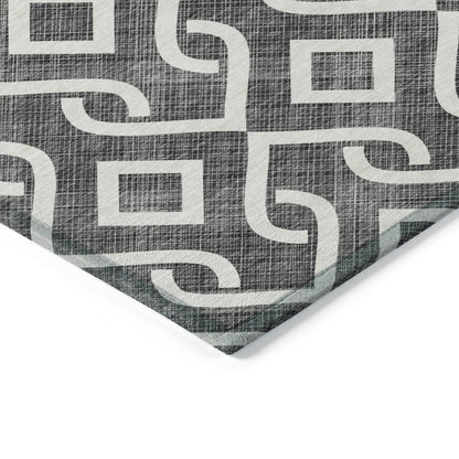 Addison Rugs Offset Stripes Black Washable Indoor-Outdoor Rug