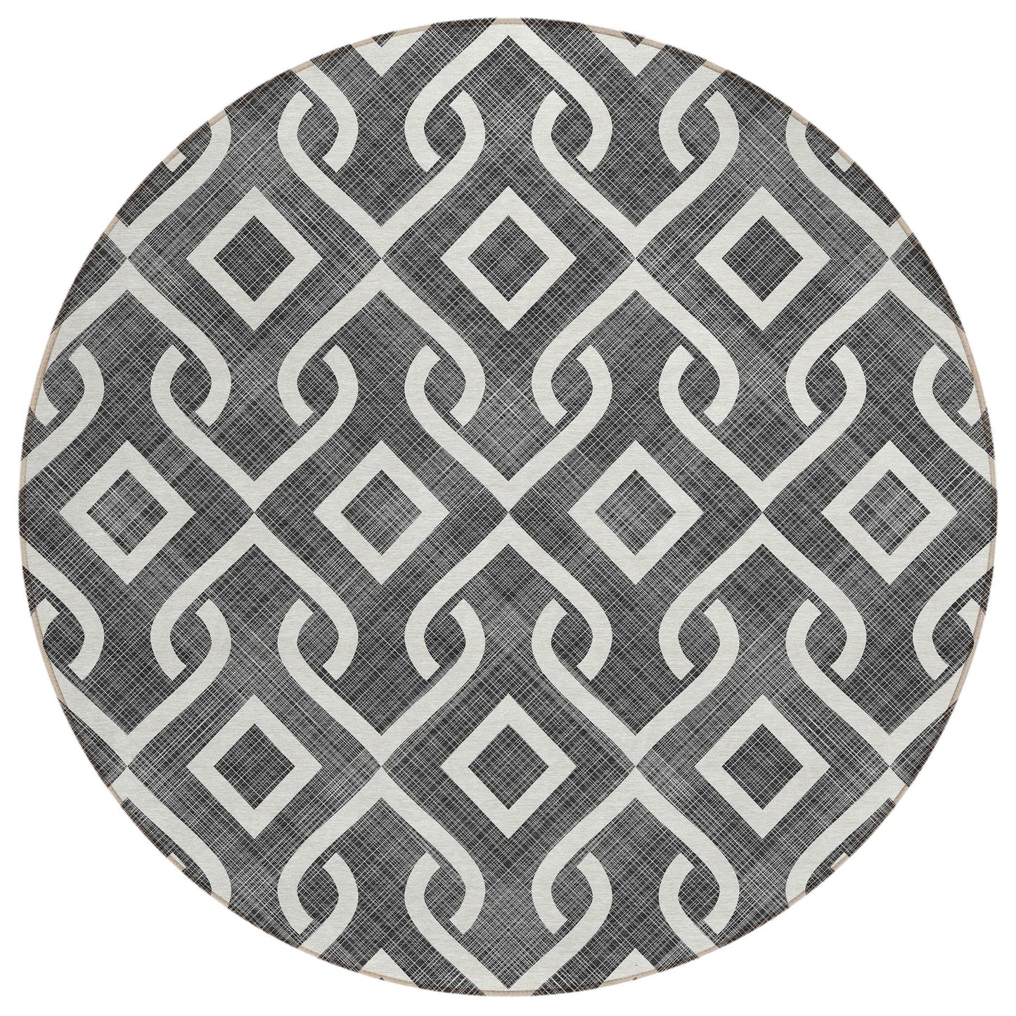 Addison Rugs Offset Stripes Black Washable Indoor-Outdoor Rug