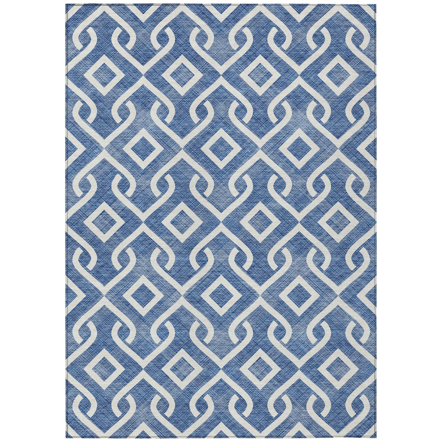 Addison Rugs Offset Stripes Blue Washable Indoor-Outdoor Rug