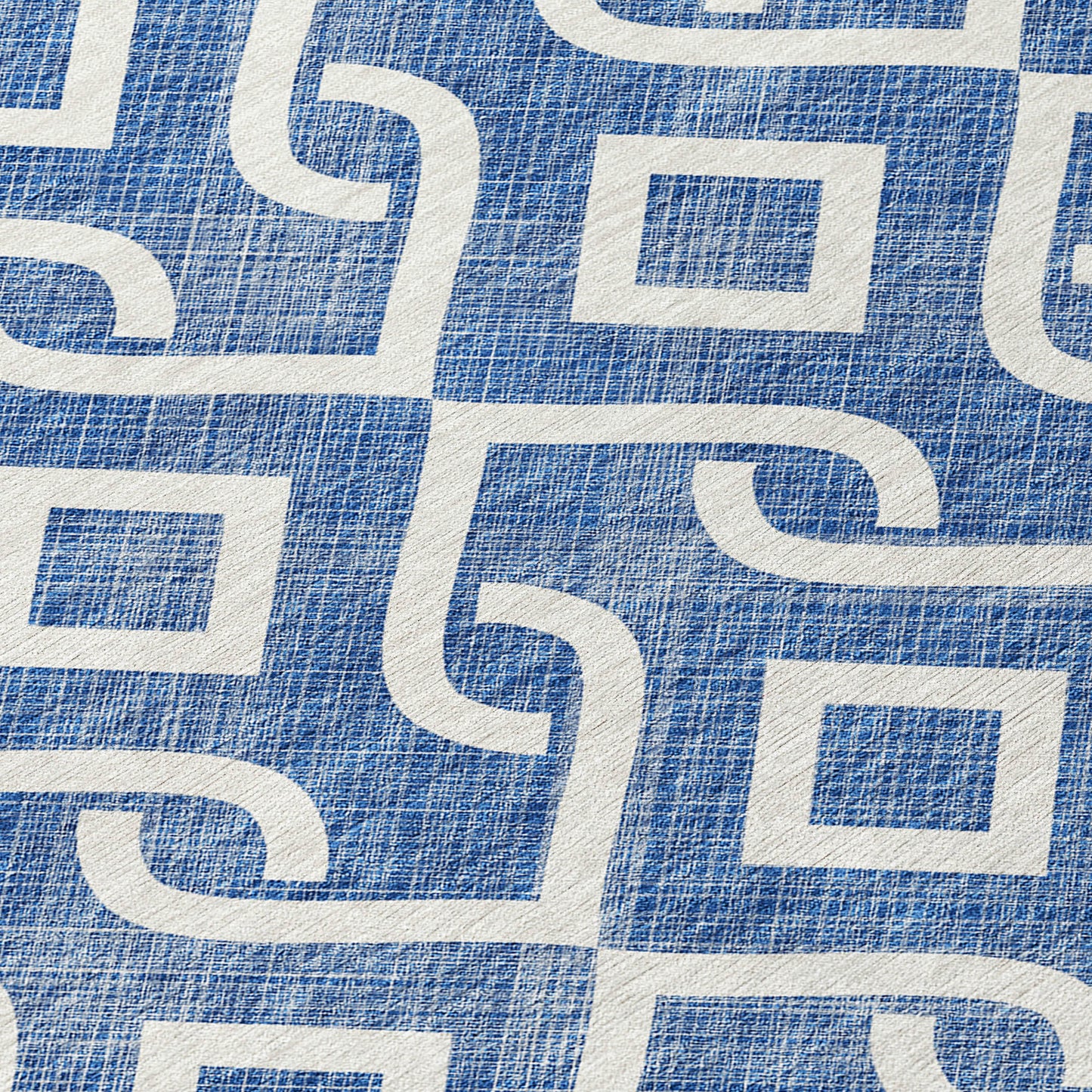 Addison Rugs Offset Stripes Blue Washable Indoor-Outdoor Rug