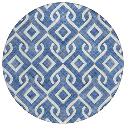 Addison Rugs Offset Stripes Blue Washable Indoor-Outdoor Rug