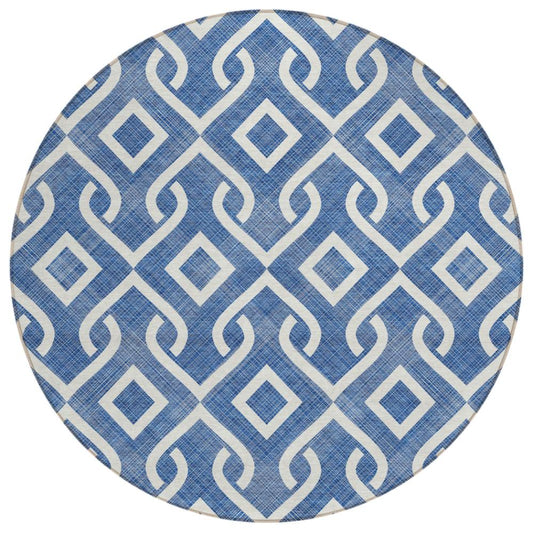 Addison Rugs Offset Stripes Blue Washable Indoor-Outdoor Rug