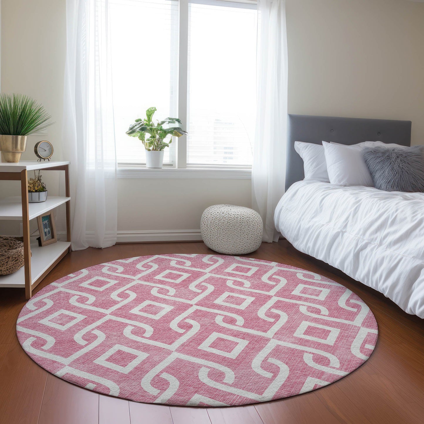 Addison Rugs Offset Stripes Blush Washable Indoor-Outdoor Rug