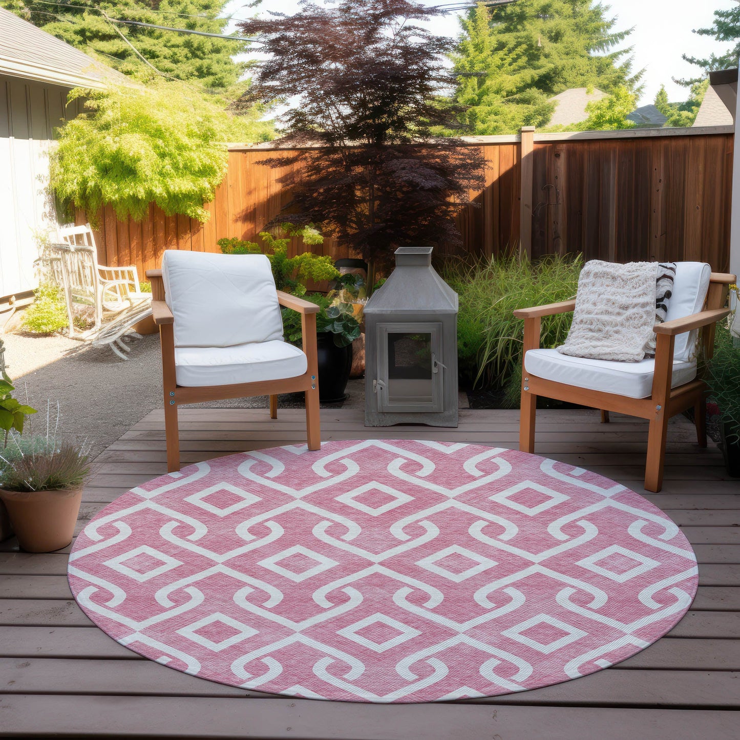 Addison Rugs Offset Stripes Blush Washable Indoor-Outdoor Rug