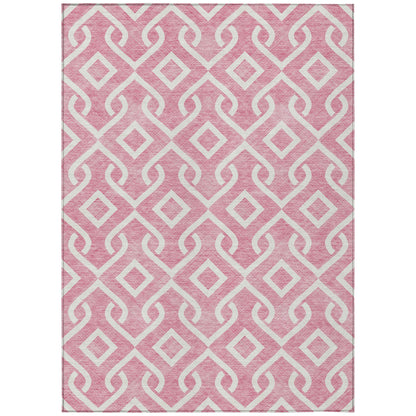 Addison Rugs Offset Stripes Blush Washable Indoor-Outdoor Rug