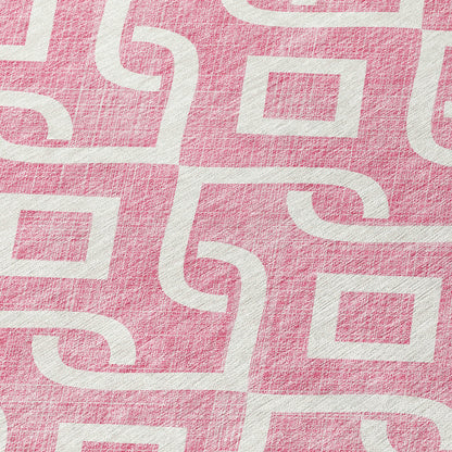 Addison Rugs Offset Stripes Blush Washable Indoor-Outdoor Rug