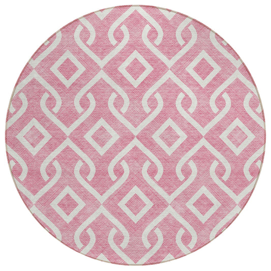 Addison Rugs Offset Stripes Blush Washable Indoor-Outdoor Rug