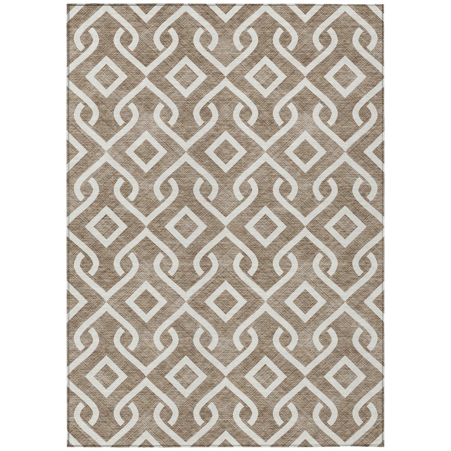 Addison Rugs Offset Stripes Brown Washable Indoor-Outdoor Rug