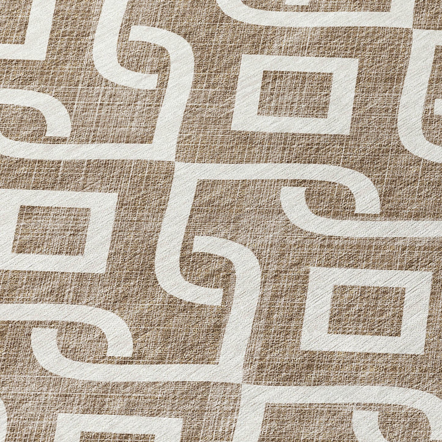 Addison Rugs Offset Stripes Brown Washable Indoor-Outdoor Rug