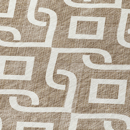 Addison Rugs Offset Stripes Brown Washable Indoor-Outdoor Rug