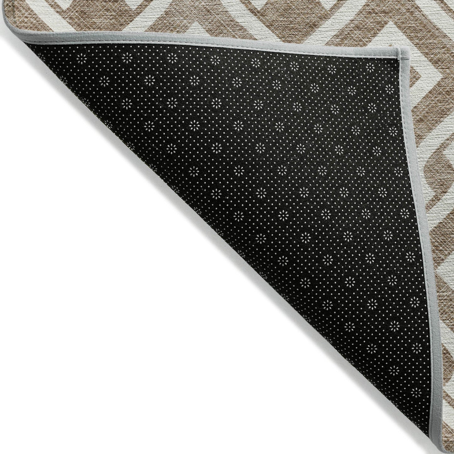 Addison Rugs Offset Stripes Brown Washable Indoor-Outdoor Rug