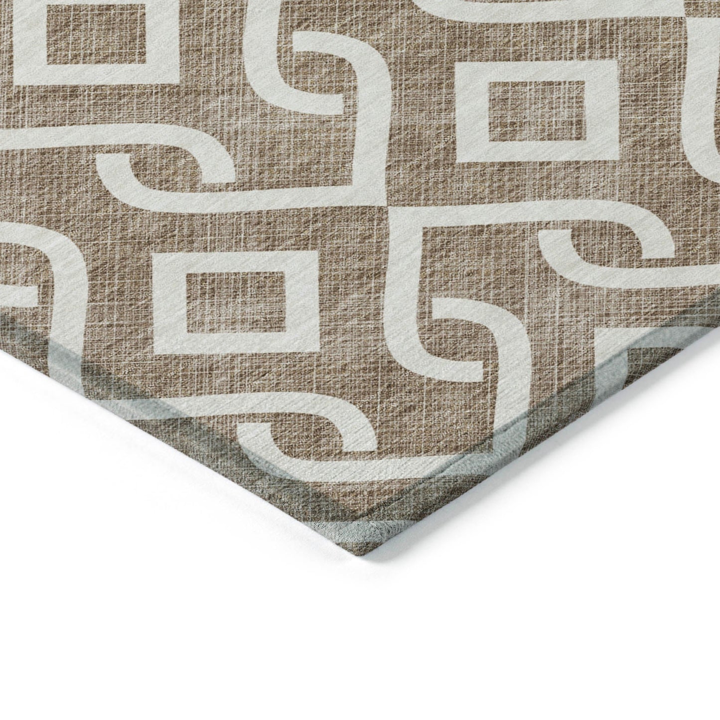 Addison Rugs Offset Stripes Brown Washable Indoor-Outdoor Rug