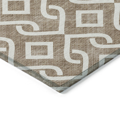 Addison Rugs Offset Stripes Brown Washable Indoor-Outdoor Rug