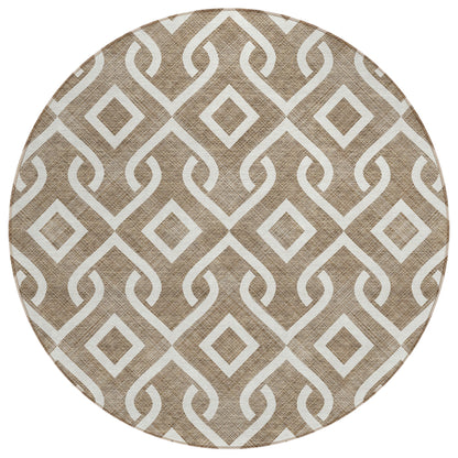 Addison Rugs Offset Stripes Brown Washable Indoor-Outdoor Rug